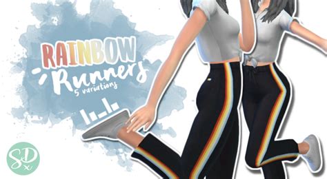 Sims 4 Cc — Sondescent Rainbow Runners Sooo Two Pieces Of