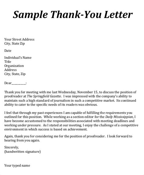 Sample Business Letter Of Thanks