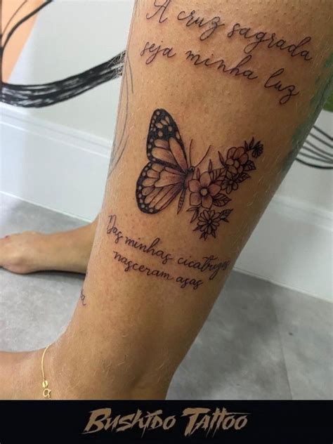 Tatuagem Feminina De Frase Borboleta Das Minhas Cicatrizes