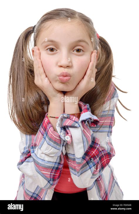 A Funny Little Girl Making Faces Stock Photo Alamy