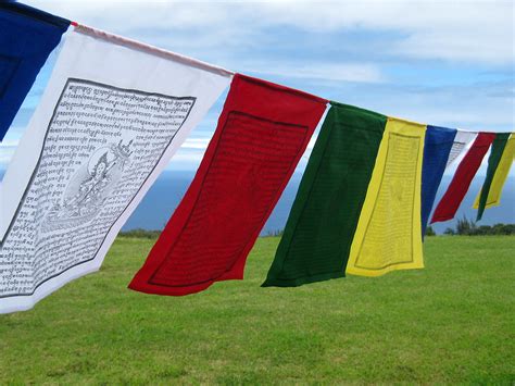 Tibetan Prayer Flags String Of 25 Large Flag In High Grade Cotton