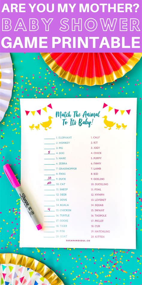 Include baby mad libs, baby trivia, a candy poem and many more interactive games and icebreakers. Are You My Mother? Baby Shower Game Printable | Sugar and Soul