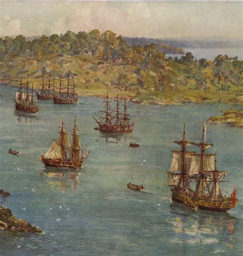 The First Fleet Arrives In Australia 26 January 1788 Colonial Artwork