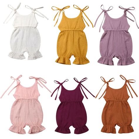 Cute Summer Newborn Baby Girls Clothes Rompers Toddler Casual Lace Up