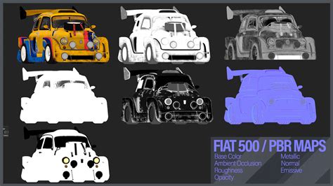 Artstation Fiat 500 Car 3d Model Game Ready Asset Game Assets