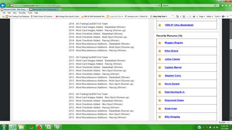 For the completionist, all sets are available. Cardboard History : The Trading Card Database Awards...I won!