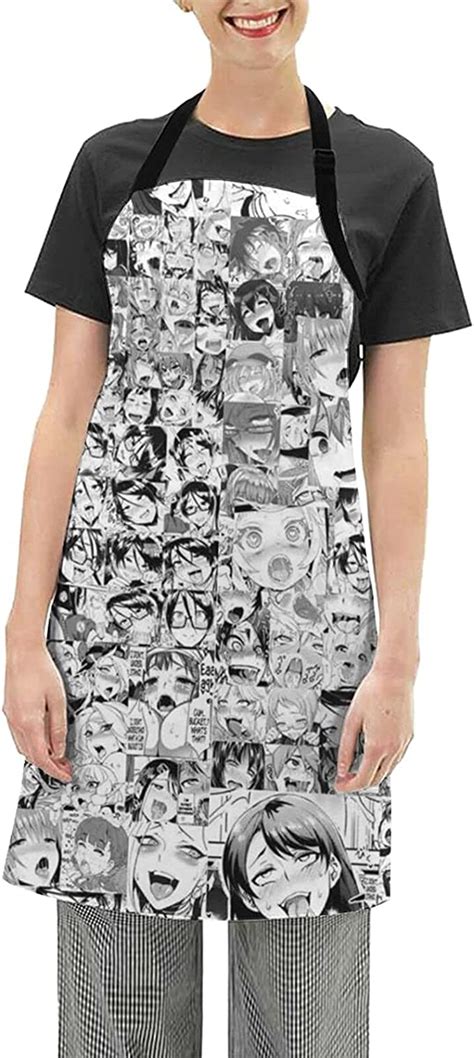 Ahegao Anime Girl Chefs Apron Cooking And Baking Aprons For Men And