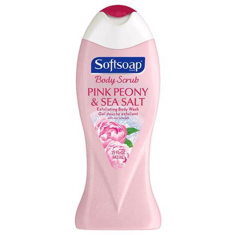 Softsoap Exfoliating Body Wash Pink Peony And Sea Salt 15 Fluid Ounce