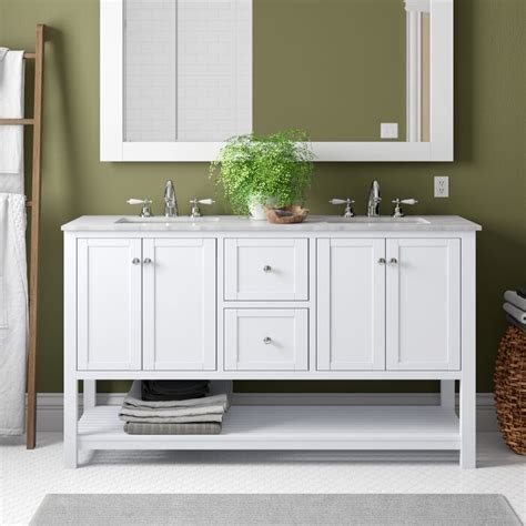 Chertsey Open Cabinet 60 Double Bathroom Vanity Set And Reviews Birch Lane