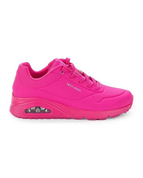Skechers Synthetic Uno Night Shade Sneakers In Hot Pink Blue Save