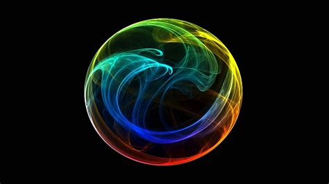 Download Black Dynamic Rainbow Sphere Wallpaper