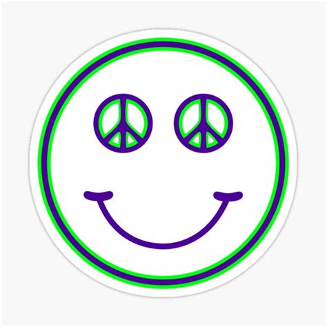Peace Smiley Sticker By Lucid Reality Redbubble