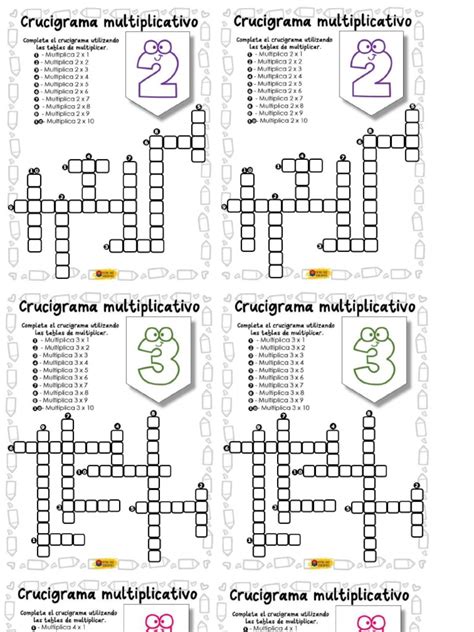 Crucigrama Multiplicativo Crucigramas Crucigramas Para Imprimir Porn