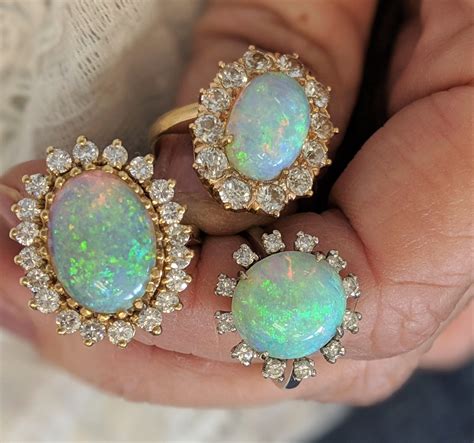 These Natural Australian Opal Rings Are A Part Of Our Estate Jewelry