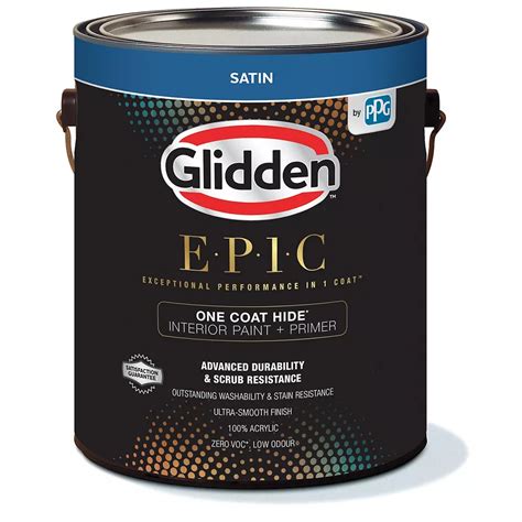 Glidden Epic One Coat Hide Interior Paint Primer Satin White Base 3