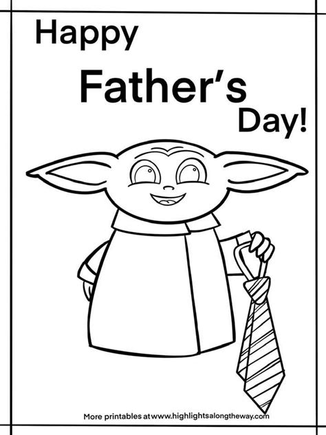 Baby Yoda Fathers Day Coloring Sheet Instant Click And Print