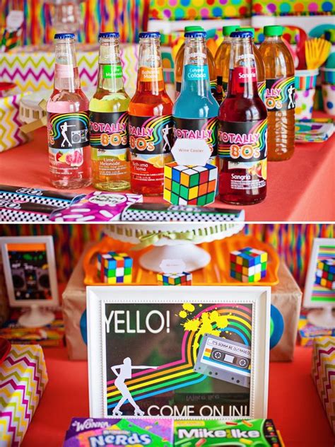 There are so many different fun bar and station ideas. Radical 80's Themed 30th Birthday Party // Hostess with ...