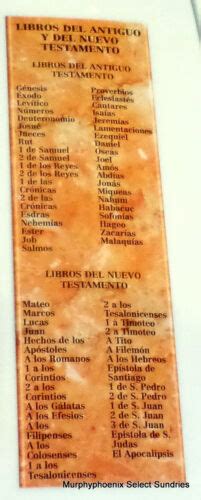 Lot Of 10 Bookmarks Books Of The Bible In Spanish Marcadores Libros De