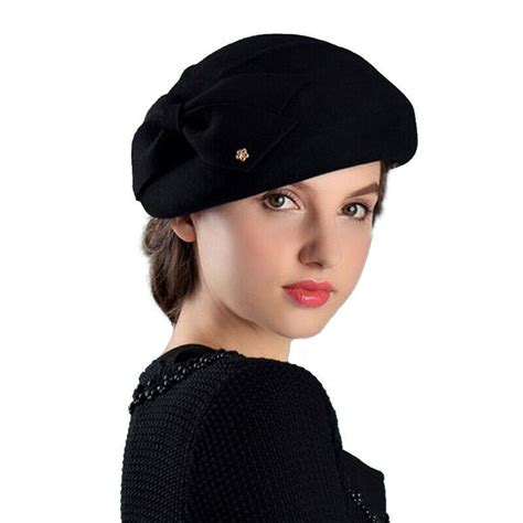 fs french berets caps for women fashion 100 wool felt fedora hat winter blue purple red church