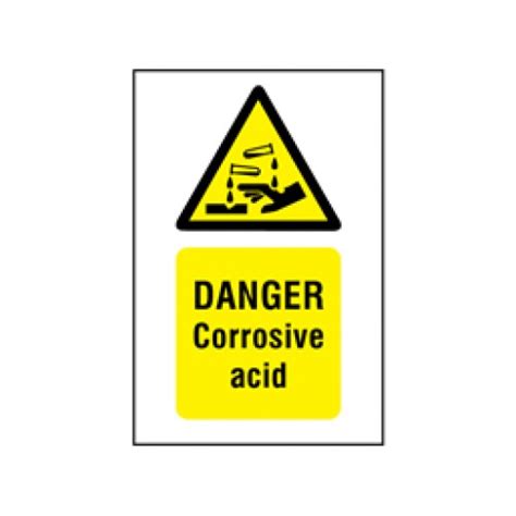Danger Corrosive Acid Symbol And Text Safety Sign Chemical