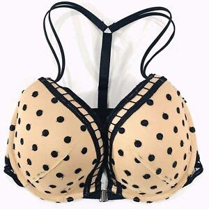 Victorias Secret Very Sexy Polka Dot Front Close Push Up Padded Caged