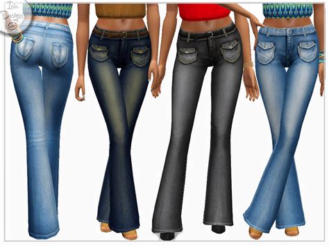 The Sims Resource ~washed Flared Jeans~ Fixed