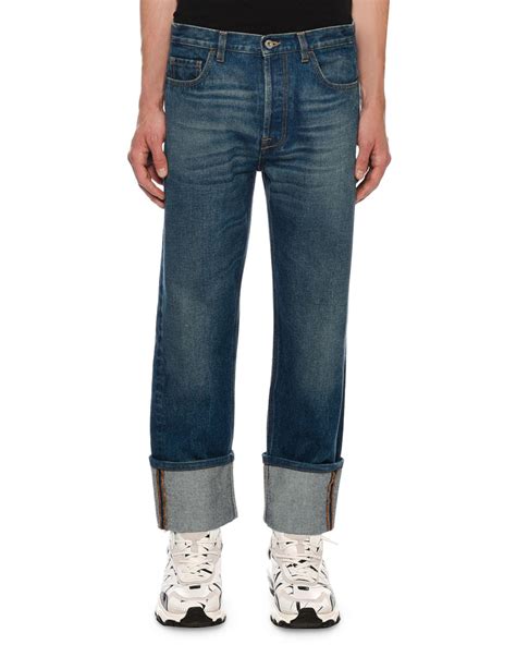Valentino Denim Baggy Fit Jeans In Navy Blue For Men Save 70 Lyst