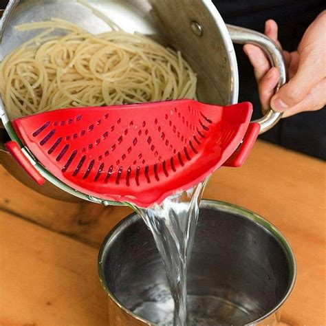 Loyalheartdy Kitchen Silicone Strainer Heat Resistant Adjustable Snap