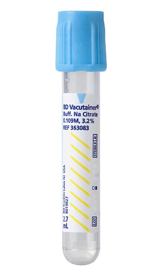 N TUBE VACUTAINER PLUS CITRATE 13X75MM 2 7ML DRAW BLUE TOP 556027