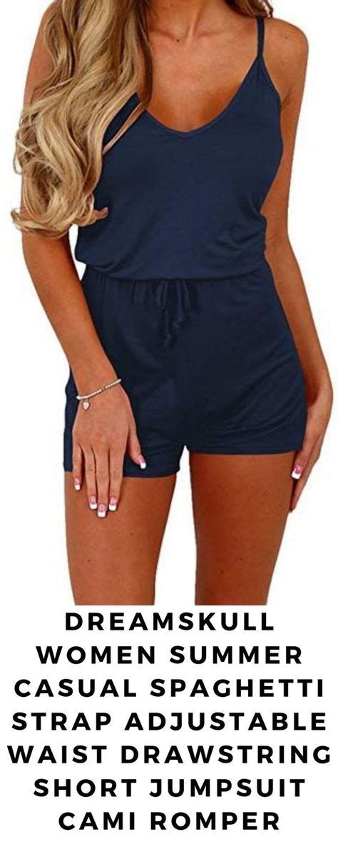 Casual Short Rompers Feature Spaghetti Strap Sleeveless V Neck Low