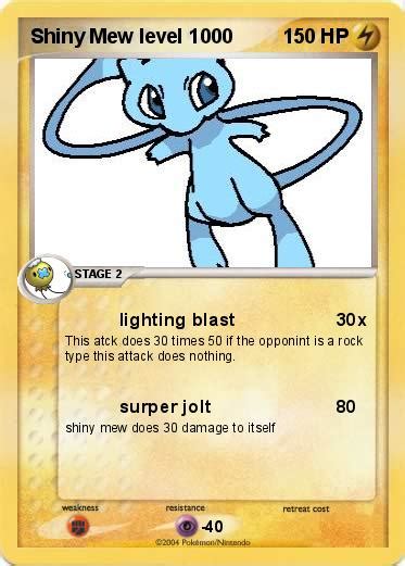 Dec 07, 2020 · yet, this circa '90s promotional tourney card is so rare (only 1000 were printed, and even fewer remain) that it has managed to become one of the most valuable cards out there. Pokémon Shiny Mew level 1000 1 1 - lighting blast - My ...