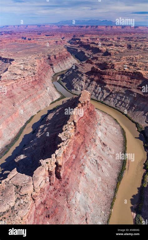 Aerial View Of The Confluence Between Green River And Colorado River