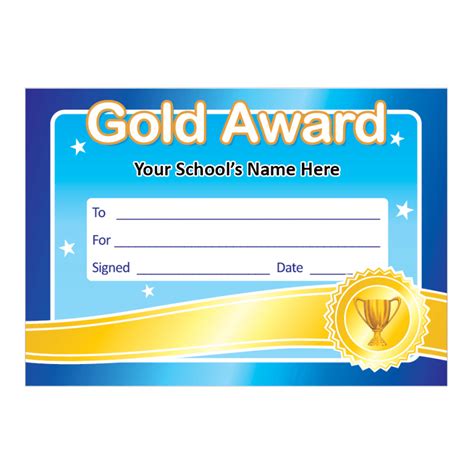 Gold Award Certificates Stickers For Teachers