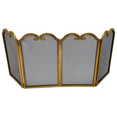 Brass And Smoked Glass Fireplace Screen At 1stdibs