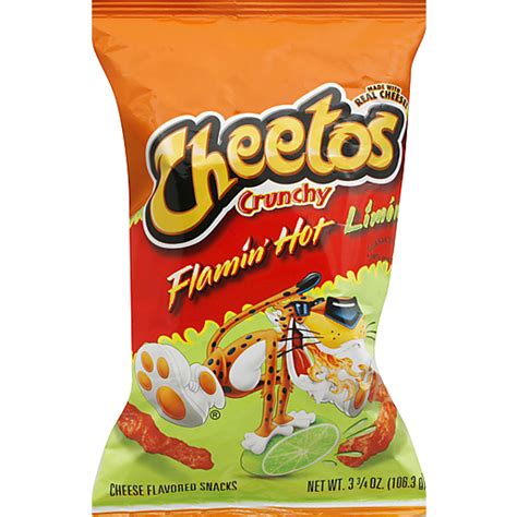 Cheetos Crunchy Flamin Hot Limon Cheese Flavored Snacks 375 Ounce Plastic Bag Pantry Foodtown