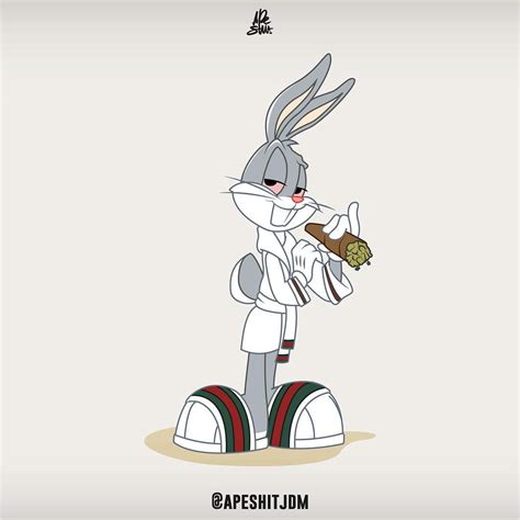 Bugs Bunny X Gucci X Apeshit 💢420 Weed Looneytunes Bugsbunny Looney