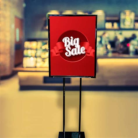 Retail Sign Frames Free Standing Black Floor Stand 22 X 28 In