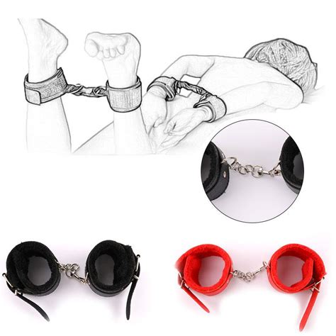 Buy Sexy Adjustable Pu Leather Plush Handcuff Ankle Cuff Restraints
