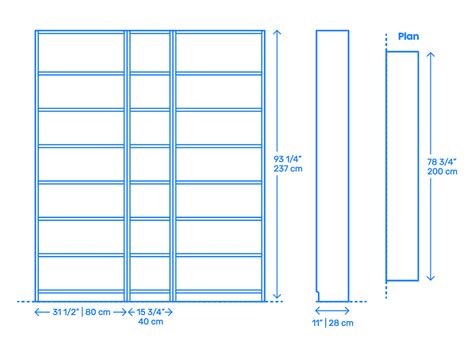 Bookcases Dimensions And Drawings
