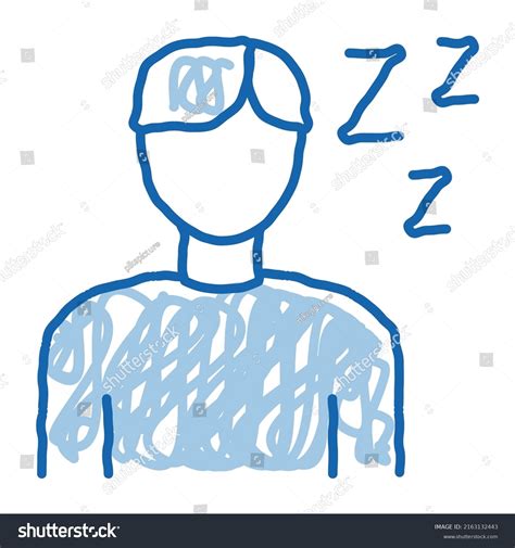 Drowsiness Man Sketch Icon Vector Hand Stock Vector Royalty Free