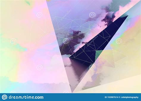 Bright Abstract Triangles Blue Background Stock Illustration