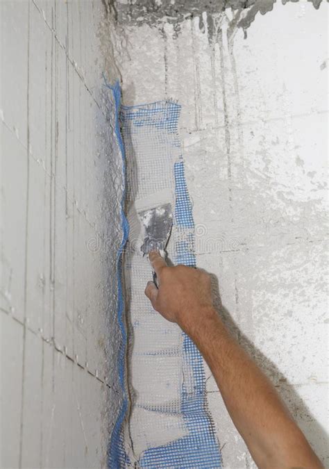 Plaster Mesh Tape Contractor Hand Plastering House Room Corner Wall