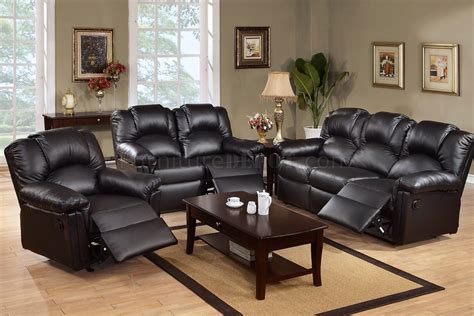 F6672 Motion Sofa Black Bonded Leather By Boss Woptions