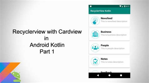 Recyclerview With Cardview In Android Kotlin Part 1 YouTube