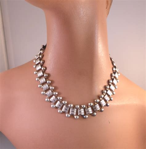 Victorian Sterling Silver Collar Necklace With Links 9800 Morning