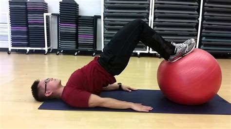 Glute Bridge Wfeet On Swiss Ball Youtube