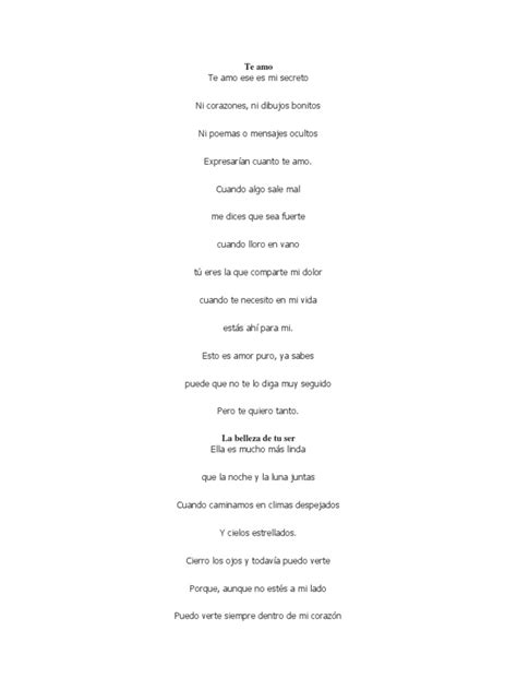 Te Amo Poema De Amor Pdf