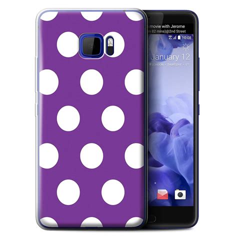 Stuff4 Gel Tpu Casecover For Htc U Ultraocean Notepurplepolka Dot