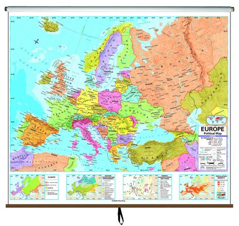 Europe Advanced Political Classroom Wall Map On Roller