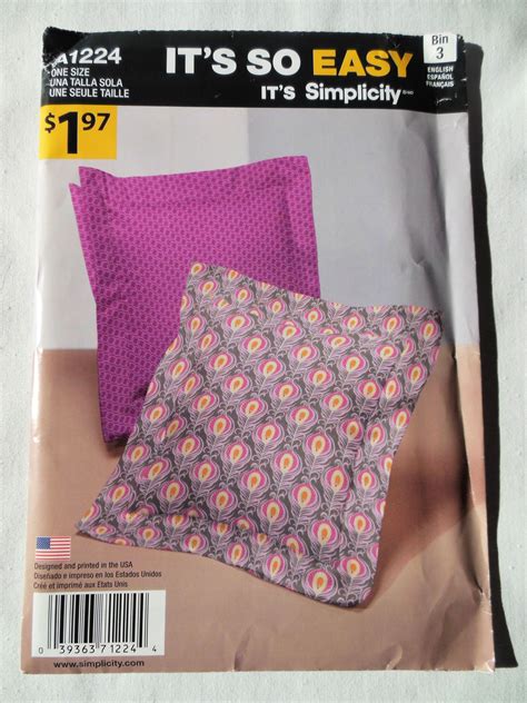 Simplicity Its So Easy Pillow Pattern A1224 Etsy Easy Pillows